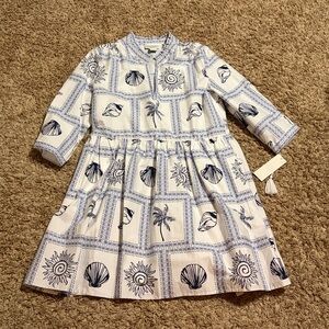 Calypso St Barth Seashells/ Palms Print Women’s Dress NWT size Large